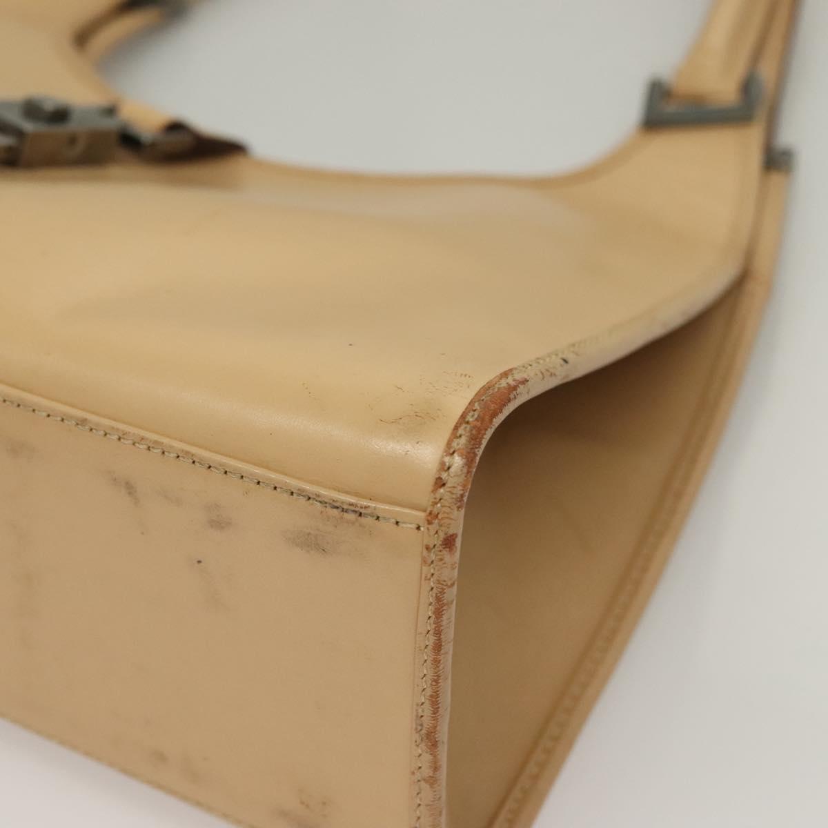 GUCCI Jackie Hand Bag Leather Beige Silver 002 1067 Auth bs28439