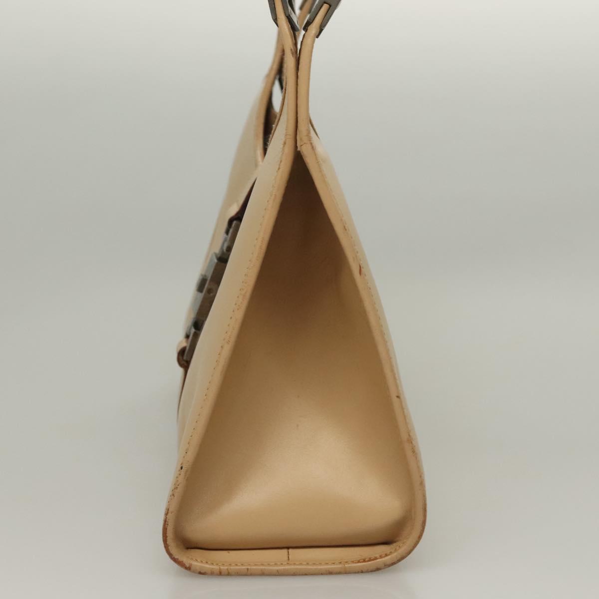 GUCCI Jackie Hand Bag Leather Beige Silver 002 1067 Auth bs28439