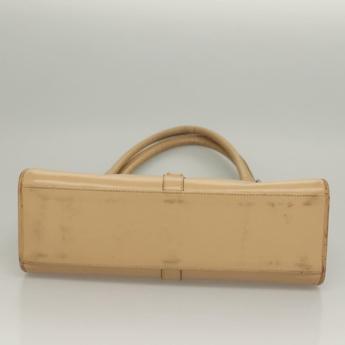 GUCCI Jackie Hand Bag Leather Beige Silver 002 1067 Auth bs28439