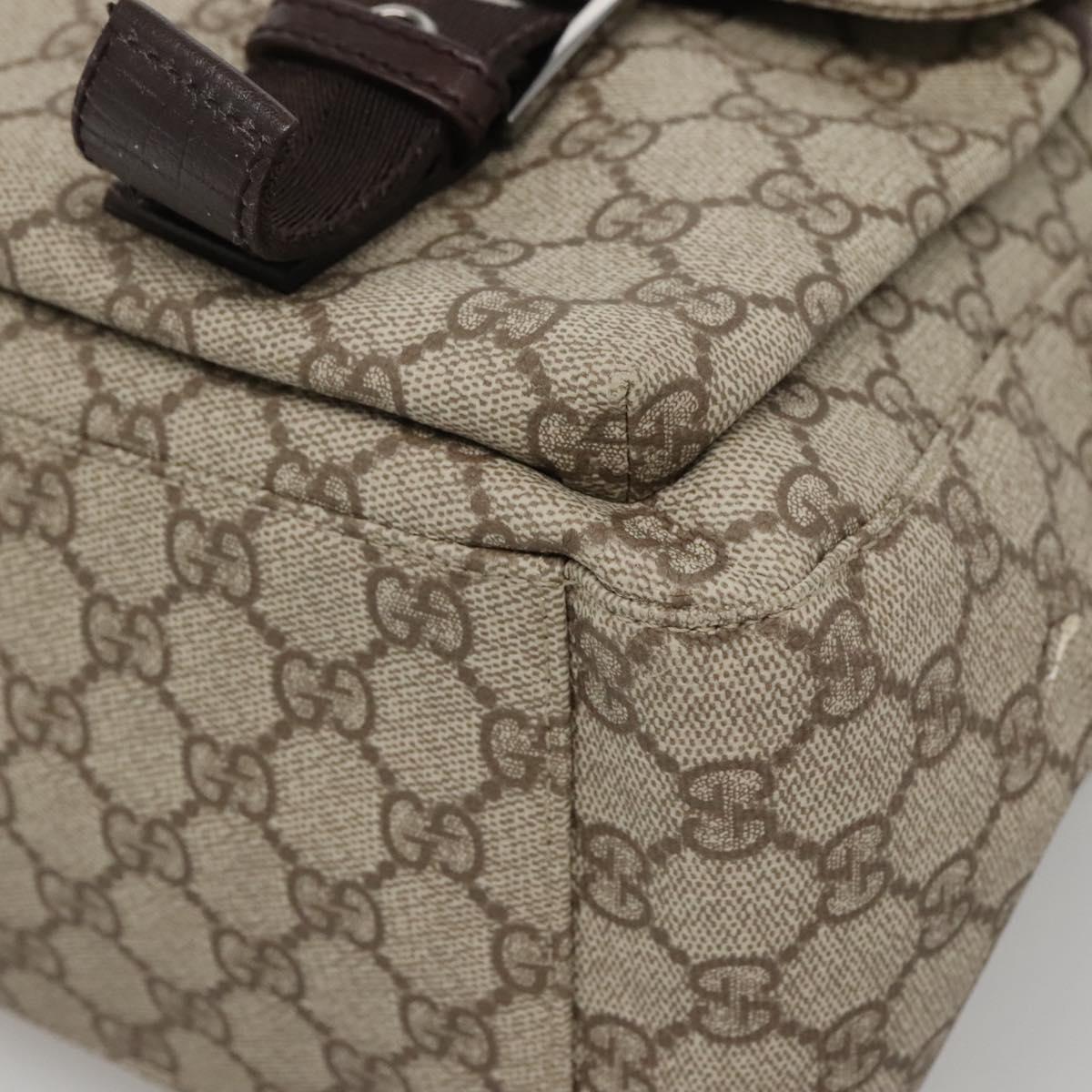 GUCCI GG Supreme Hand Bag PVC Beige Silver 140959 Auth bs28441