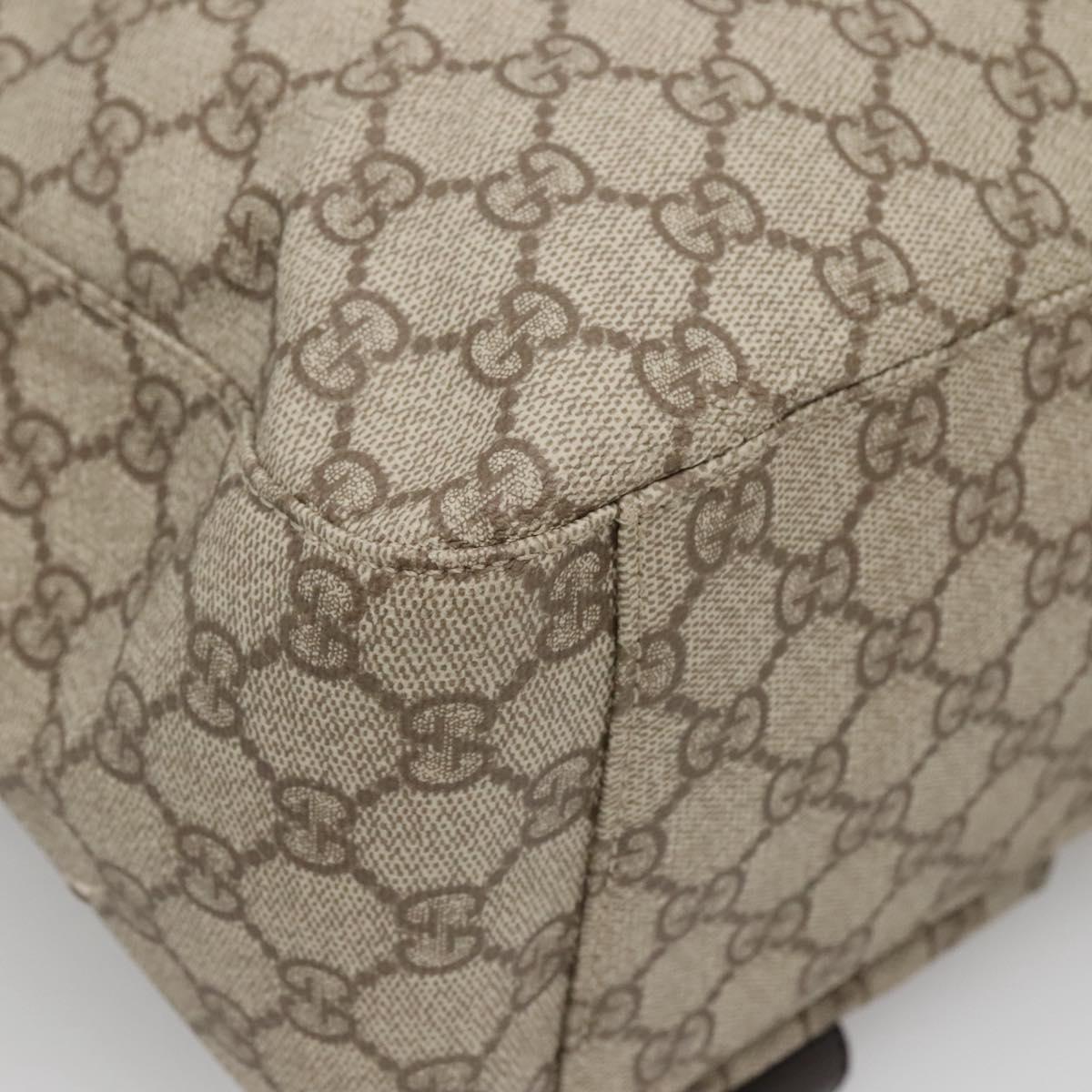 GUCCI GG Supreme Hand Bag PVC Beige Silver 140959 Auth bs28441