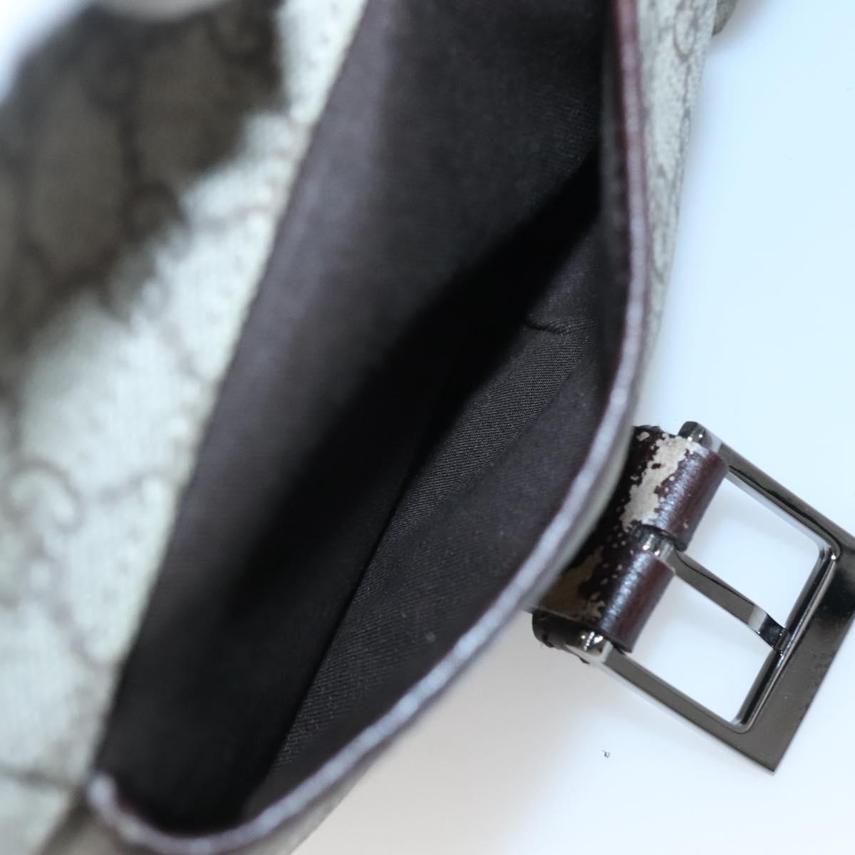 GUCCI GG Supreme Hand Bag PVC Beige Silver 140959 Auth bs28441