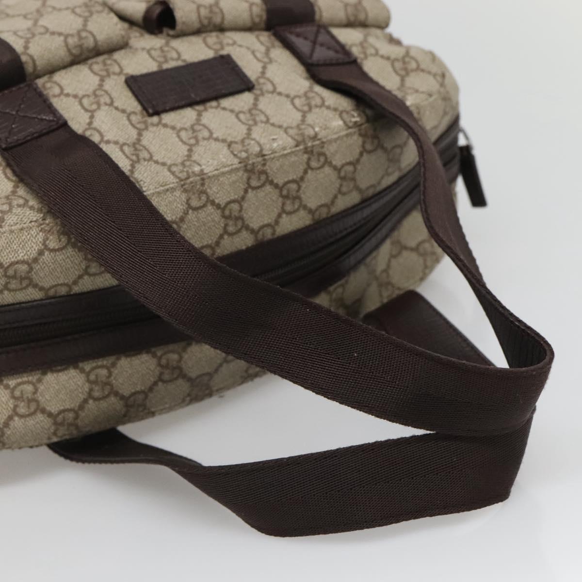 GUCCI GG Supreme Hand Bag PVC Beige Silver 140959 Auth bs28441