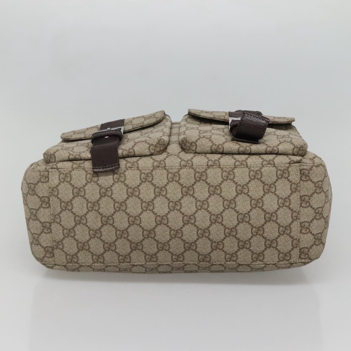 GUCCI GG Supreme Hand Bag PVC Beige Silver 140959 Auth bs28441