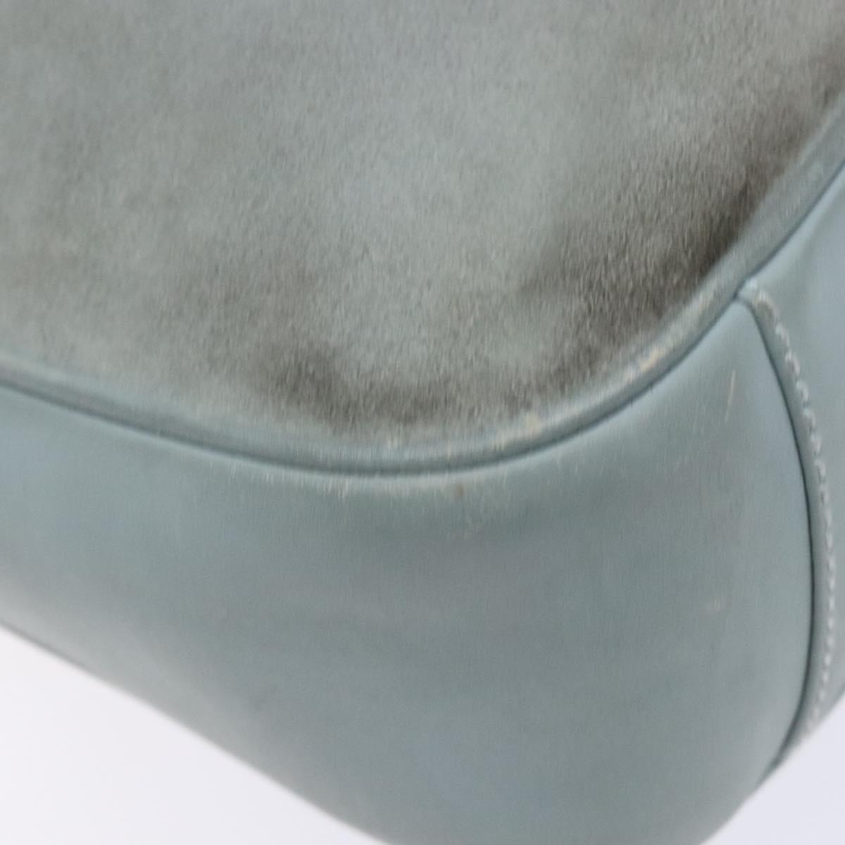 GUCCI Bamboo Hand Bag Suede 2way Outlet Light Blue Gold 001 1638 Auth bs28445