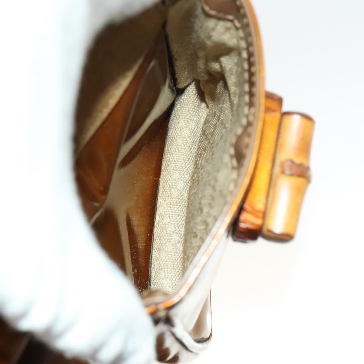 GUCCI Bamboo Backpack Enamel Outlet Brown Gold 003 8030 Auth bs28446
