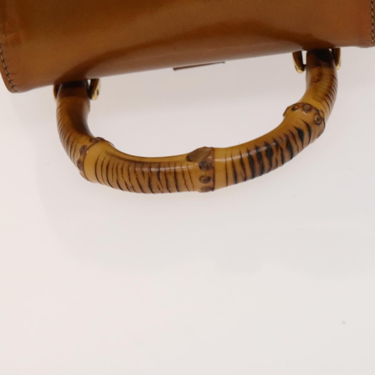 GUCCI Bamboo Backpack Enamel Outlet Brown Gold 003 8030 Auth bs28446
