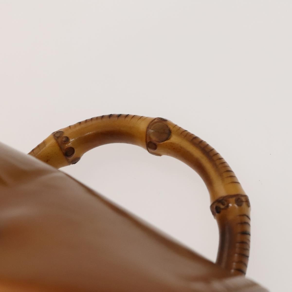 GUCCI Bamboo Backpack Enamel Outlet Brown Gold 003 8030 Auth bs28446