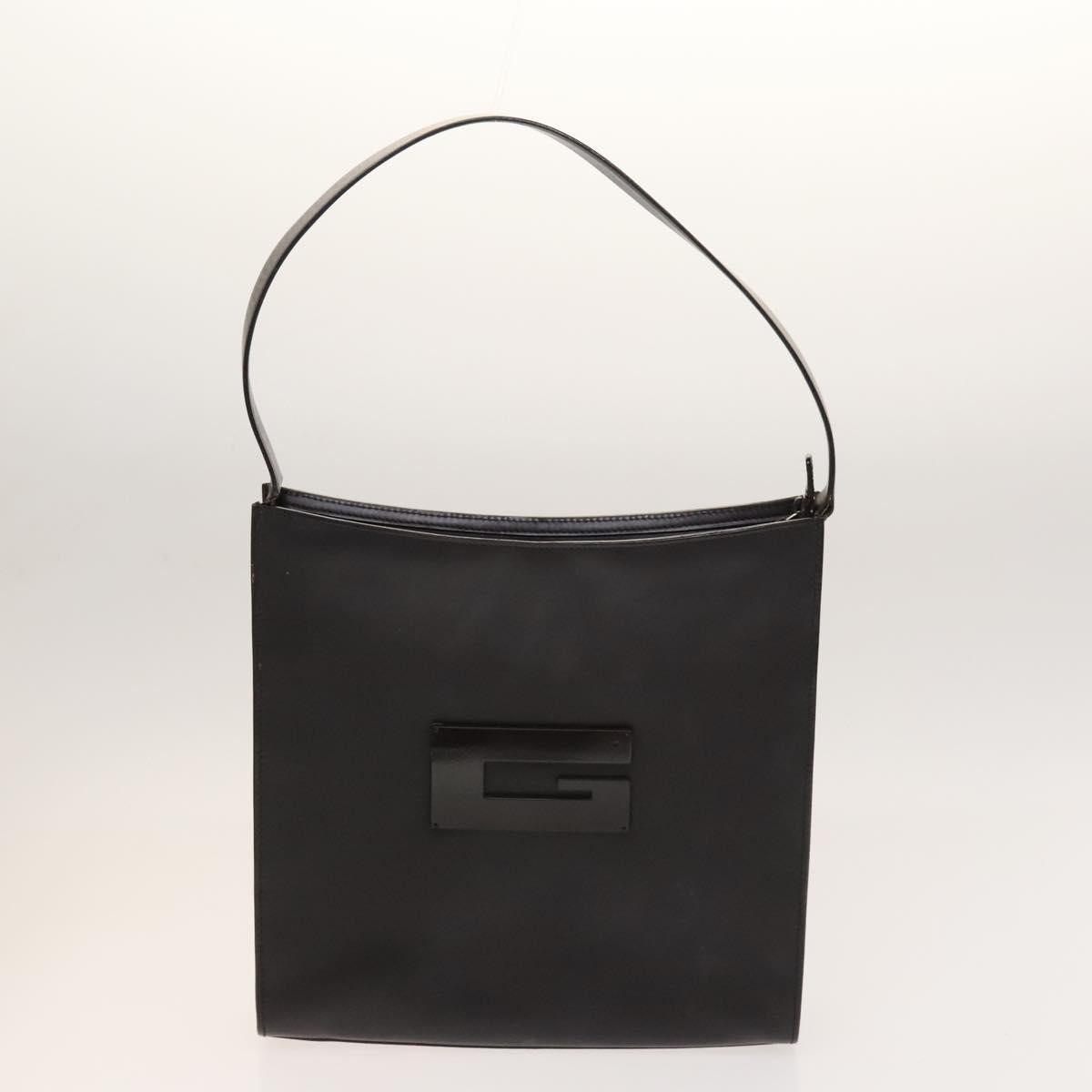 GUCCI Shoulder Bag Leather Canvas Suede 3Set Black Silver Auth bs28447