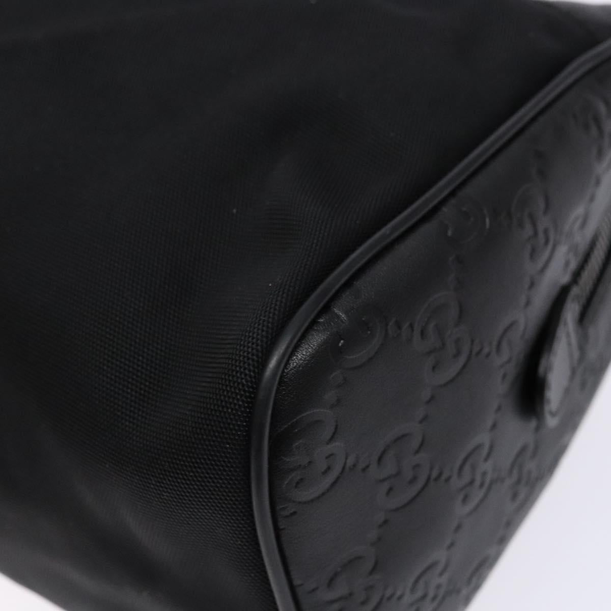 GUCCI GG Canvas Guccissima Clutch Bag Leather Black Silver 162792 Auth bs28448