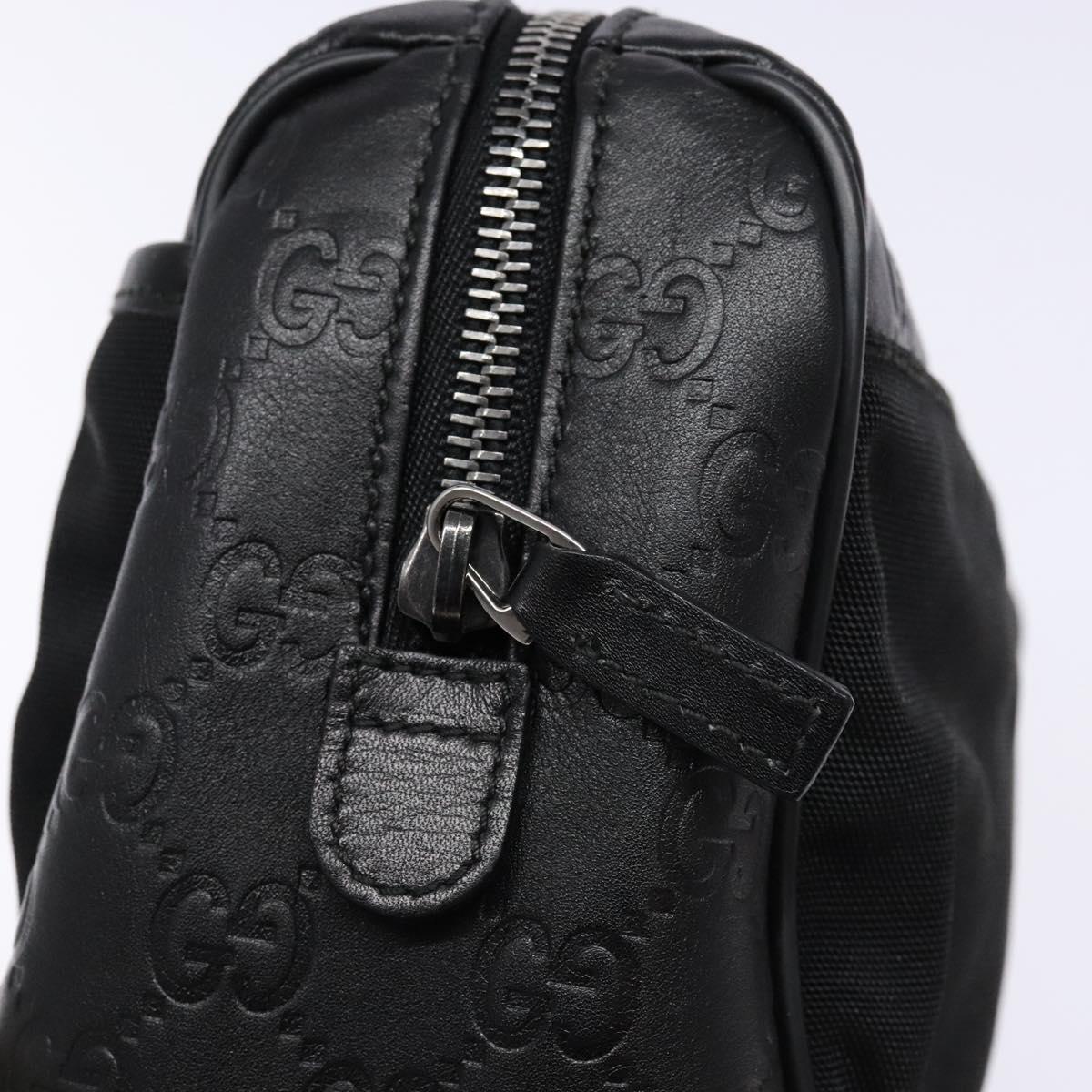 GUCCI GG Canvas Guccissima Clutch Bag Leather Black Silver 162792 Auth bs28448
