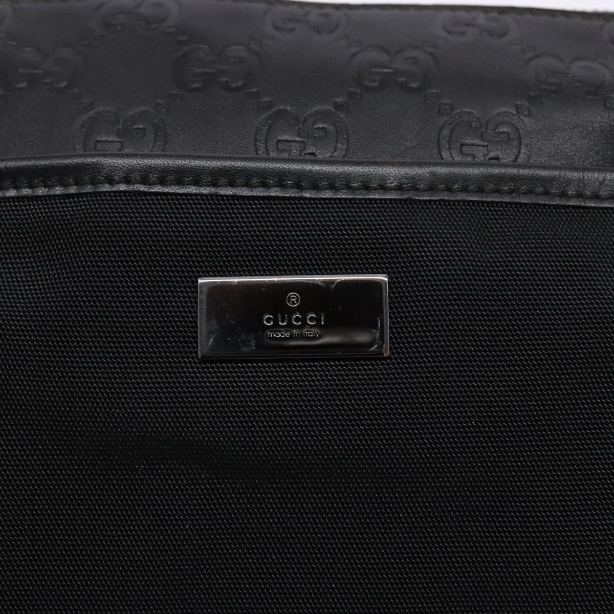 GUCCI GG Canvas Guccissima Clutch Bag Leather Black Silver 162792 Auth bs28448
