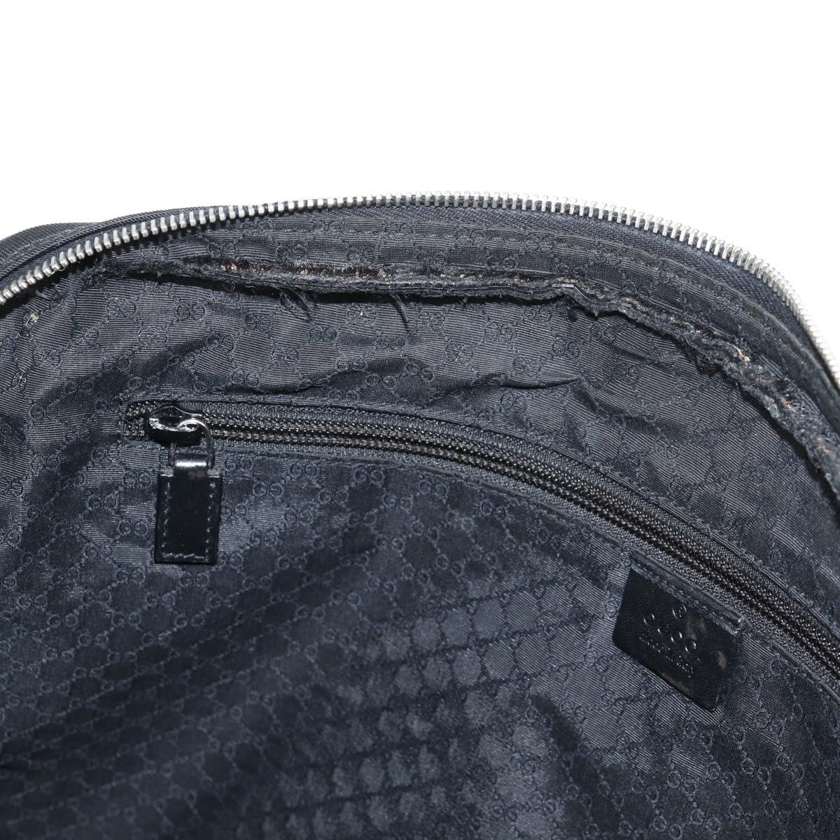 GUCCI Shoulder Bag Nylon Black Silver 73955 Auth bs28449