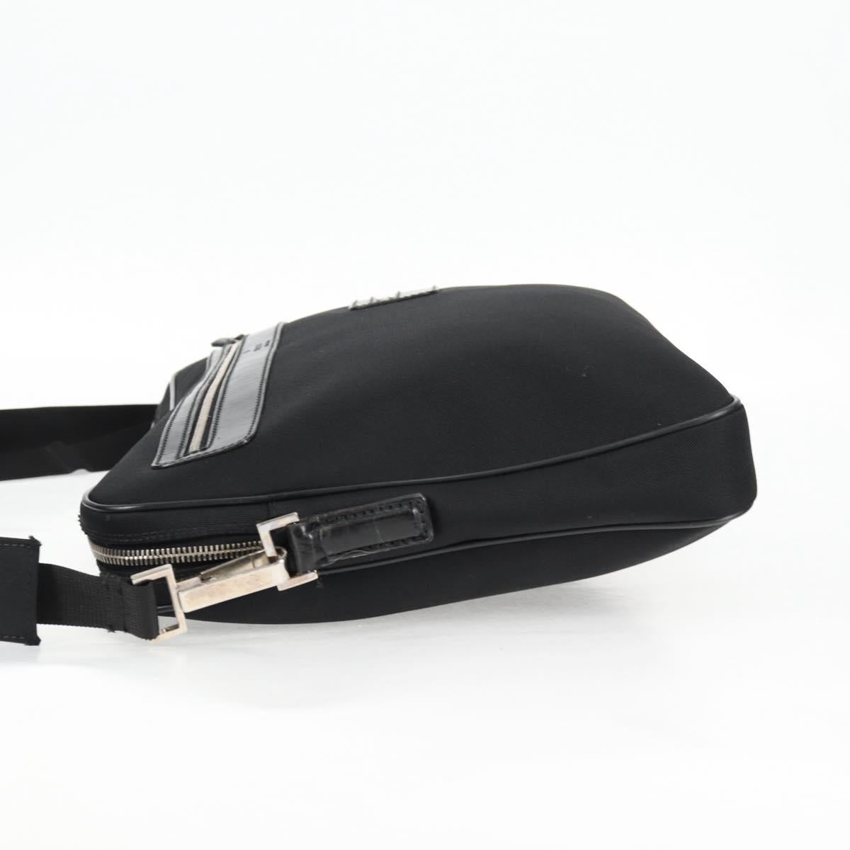 GUCCI Shoulder Bag Nylon Black Silver 73955 Auth bs28449