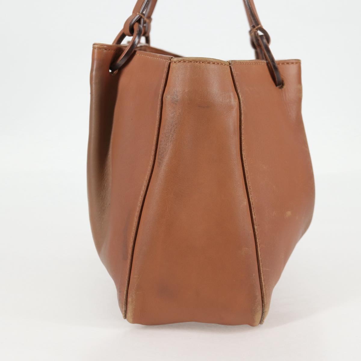 GUCCI Tote Bag Leather Beige 94898 Auth bs28450