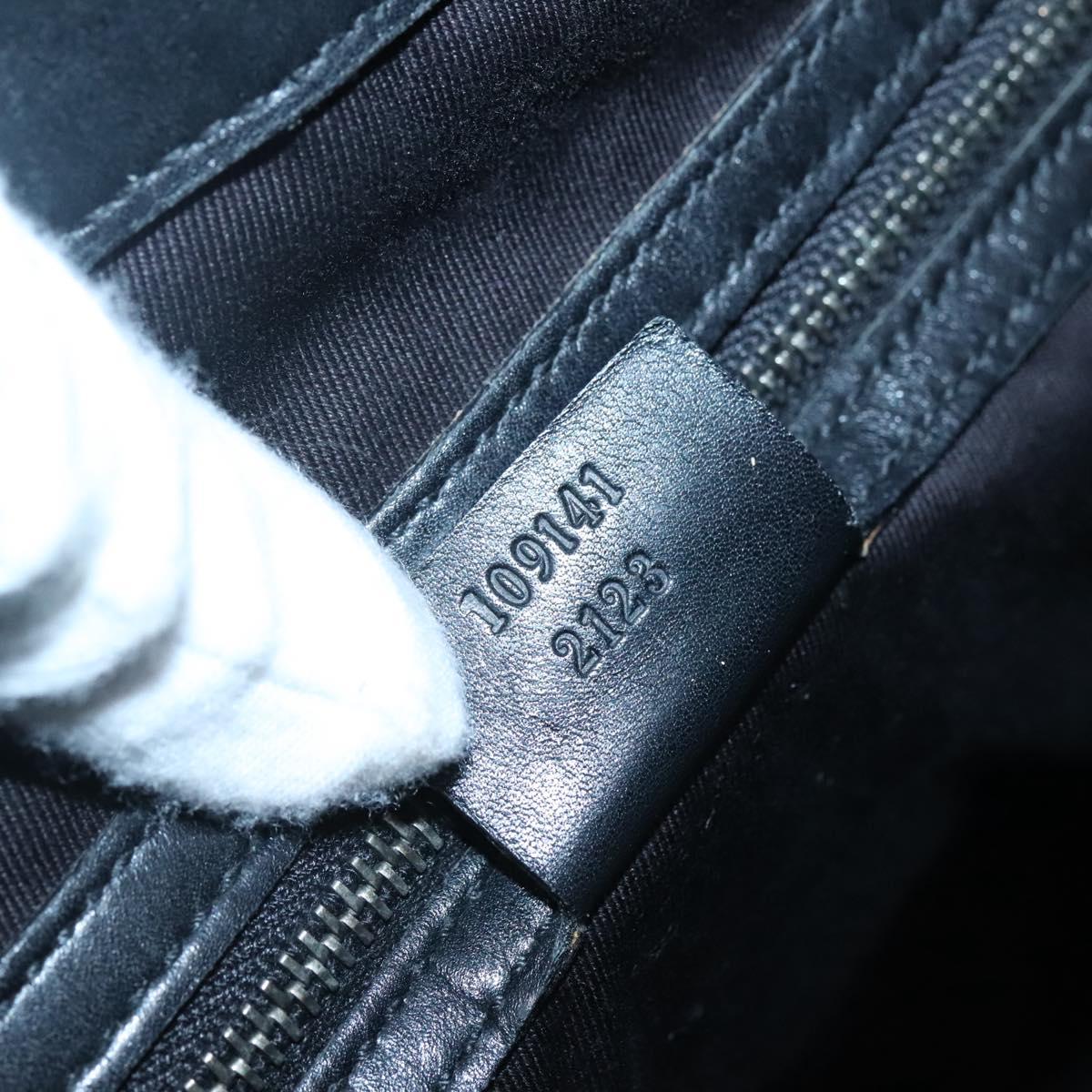 GUCCI GG Canvas Shoulder Bag Black Silver 109141 Auth bs28455