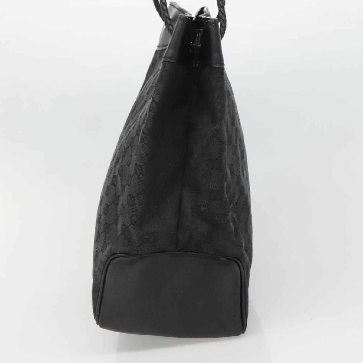 GUCCI GG Canvas Shoulder Bag Black Silver 109141 Auth bs28455