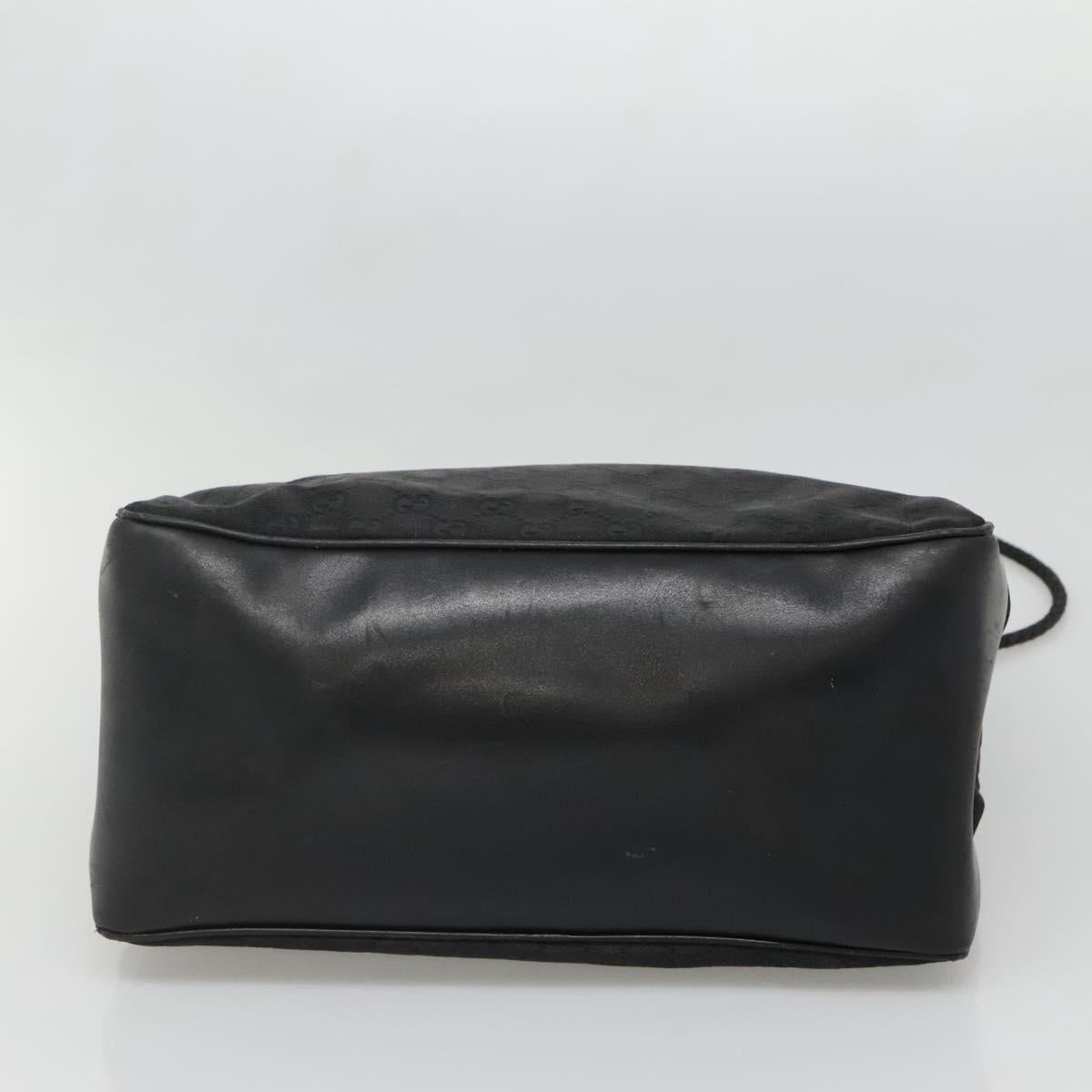 GUCCI GG Canvas Shoulder Bag Black Silver 109141 Auth bs28455