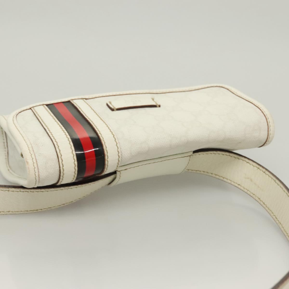 GUCCI GG Supreme Sherry Line Waist bag PVC White Gold 1669 Auth bs28457