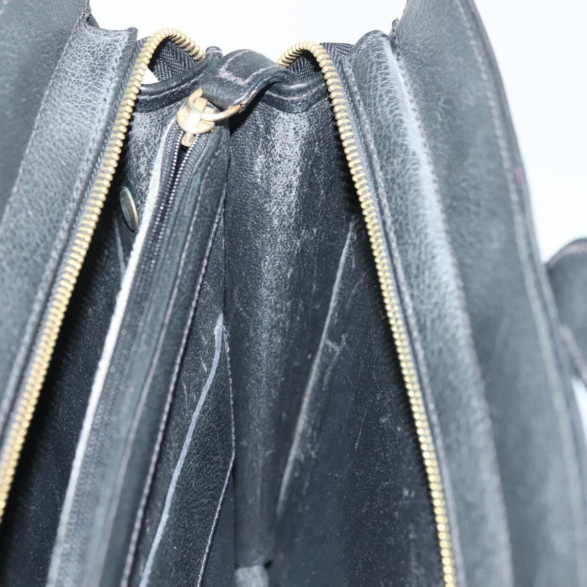 Salvatore Ferragamo Business Bag Leather Black Gold Auth bs28482