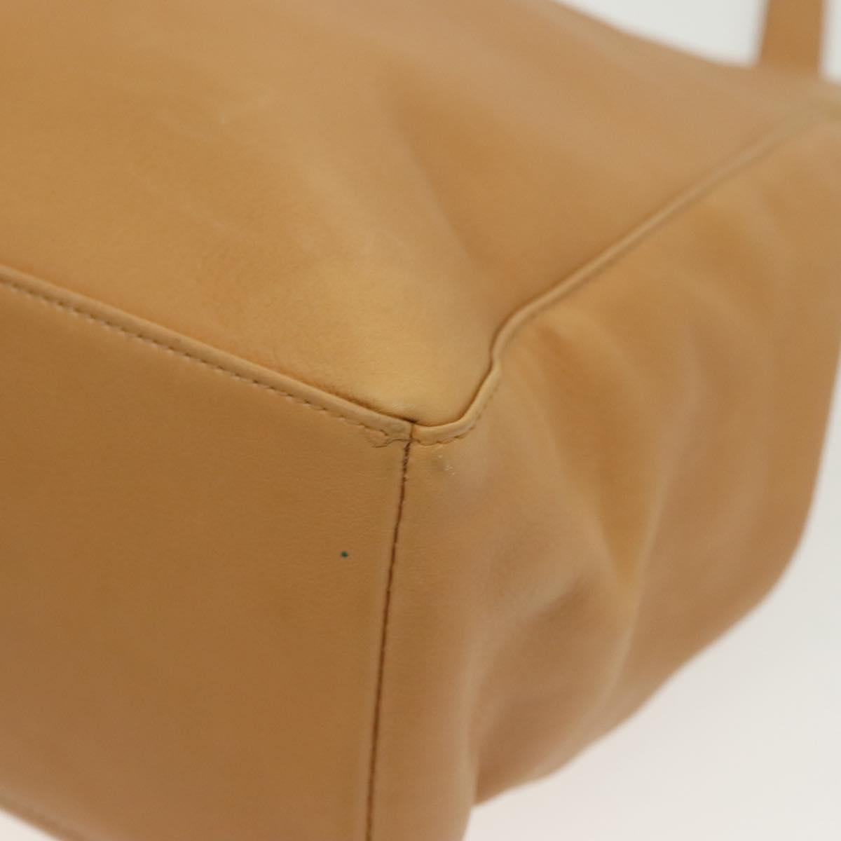 Salvatore Ferragamo Shoulder Bag Leather Beige Gold Auth bs28483
