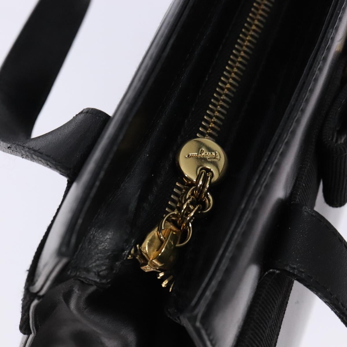 Salvatore Ferragamo Vala Shoulder Bag Leather Black Gold Auth bs28484
