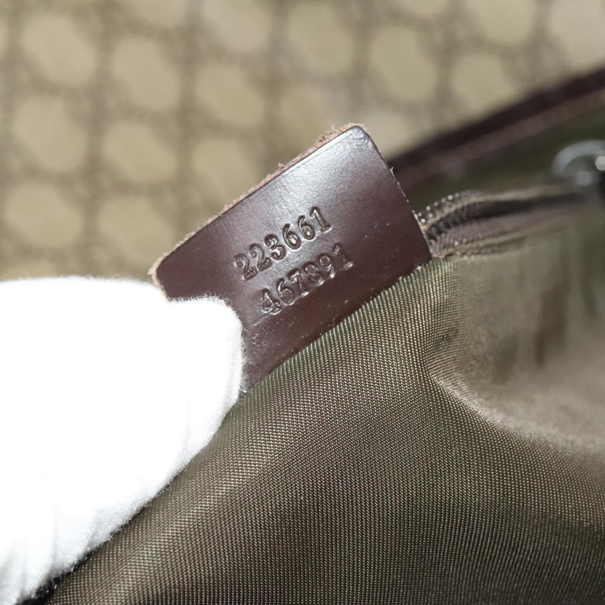 GUCCI GG Supreme Shoulder Bag PVC Beige Silver 223661 Auth bs28491