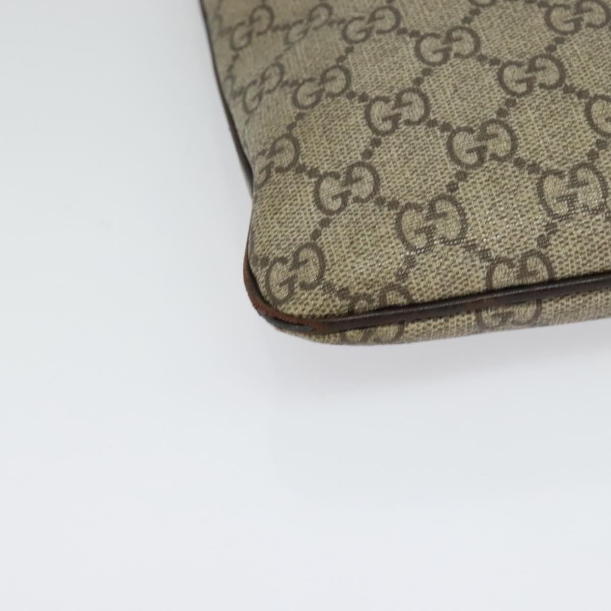 GUCCI GG Supreme Shoulder Bag PVC Outlet Beige Silver 257246 Auth bs28492