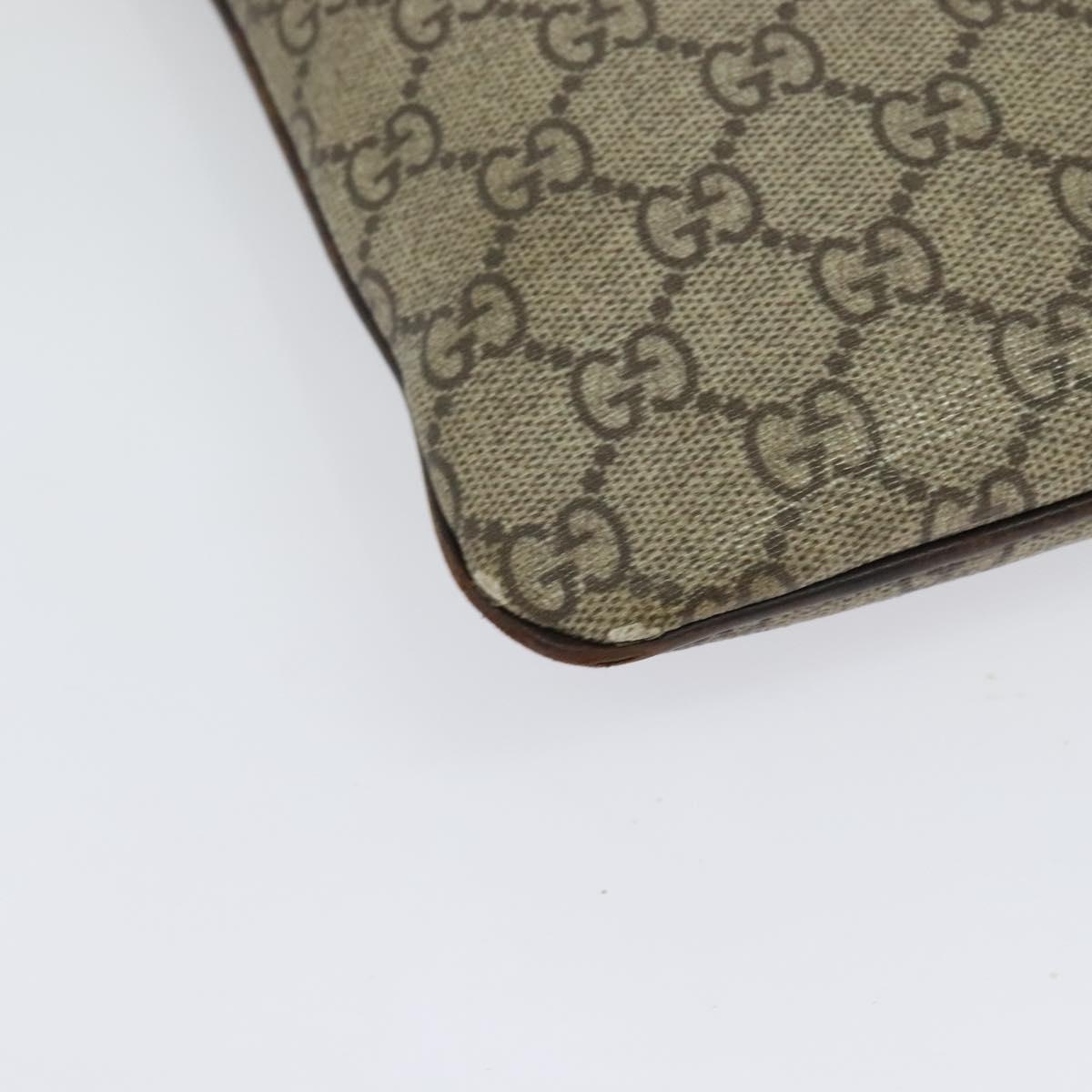 GUCCI GG Supreme Shoulder Bag PVC Outlet Beige Silver 257246 Auth bs28492