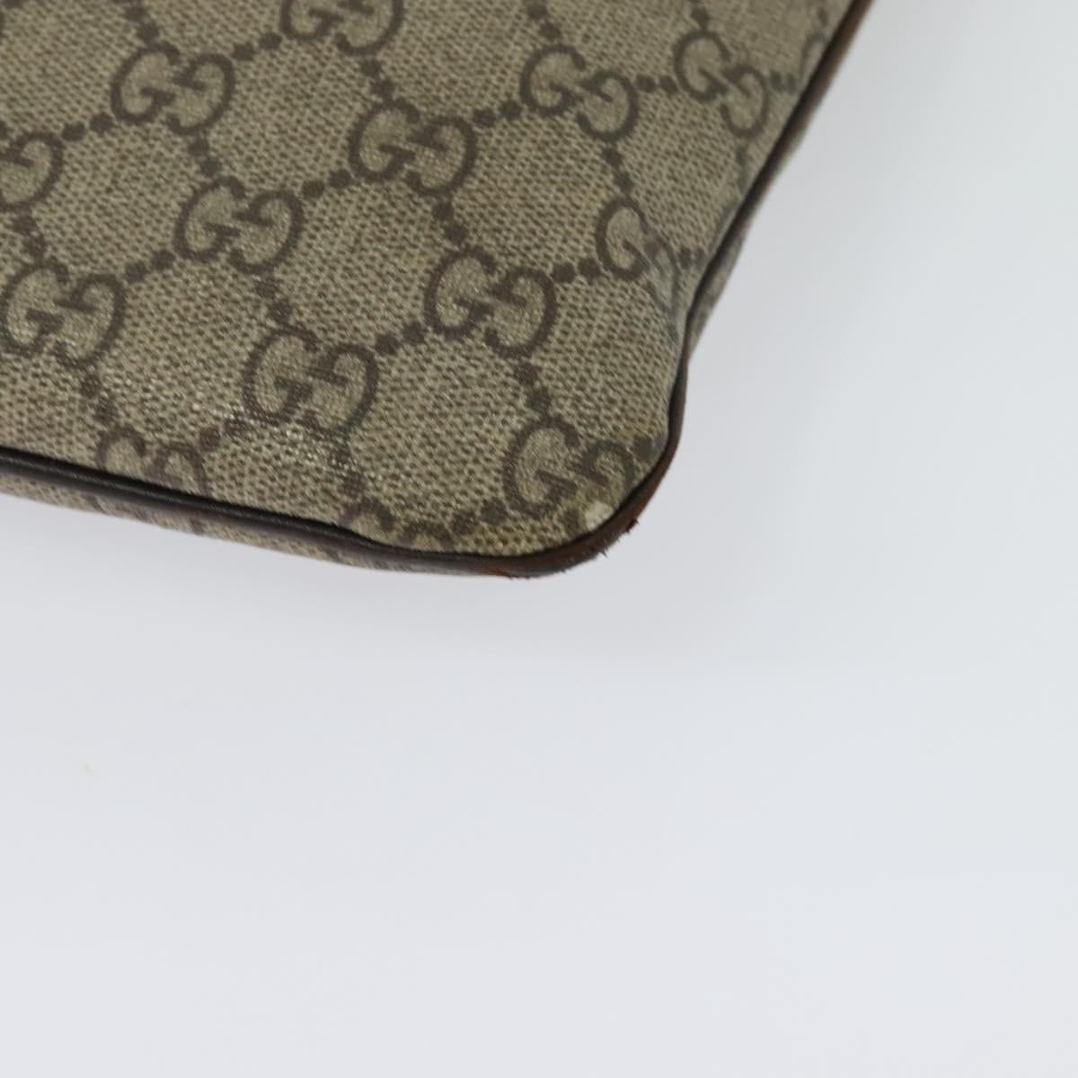 GUCCI GG Supreme Shoulder Bag PVC Outlet Beige Silver 257246 Auth bs28492