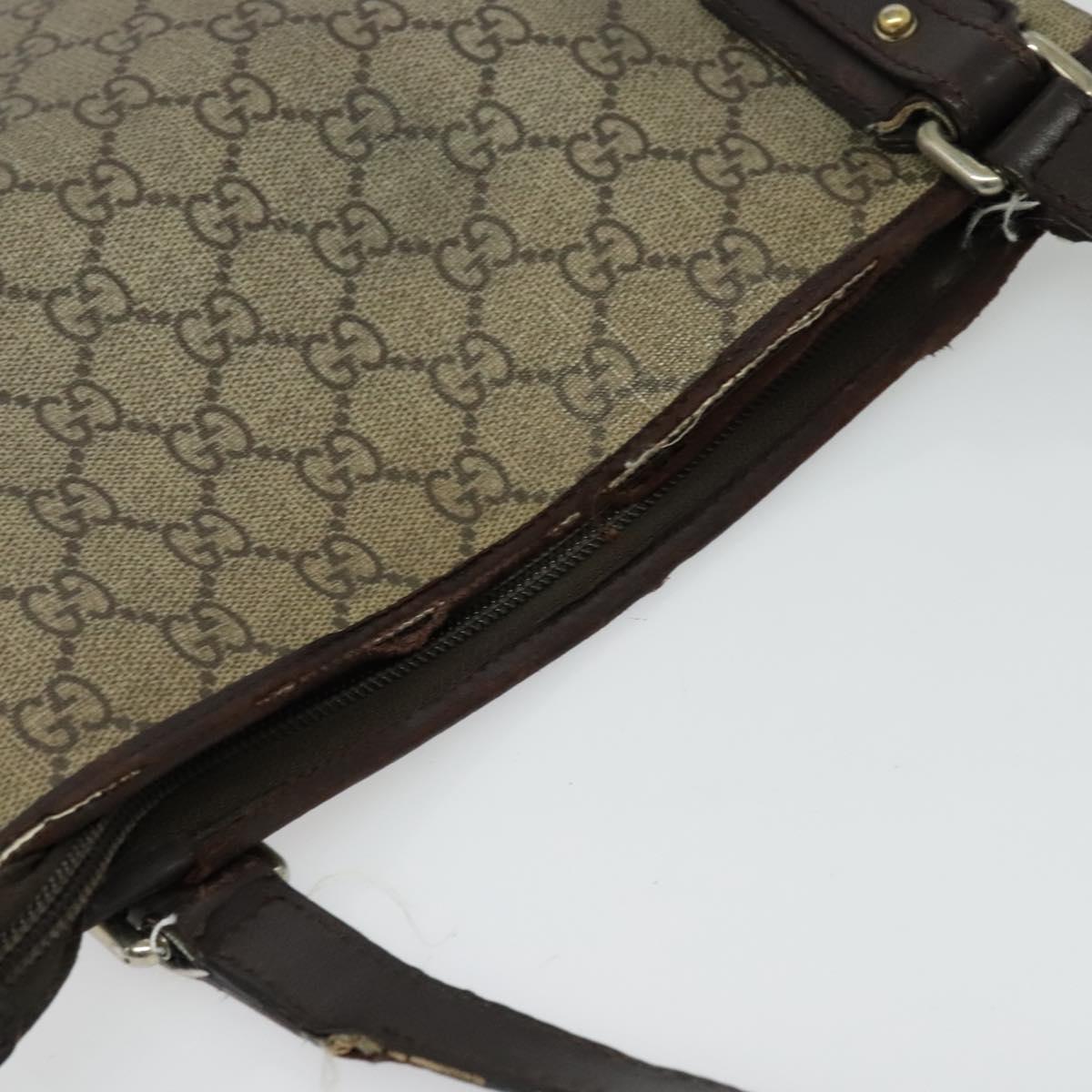GUCCI GG Supreme Shoulder Bag PVC Outlet Beige Silver 257246 Auth bs28492