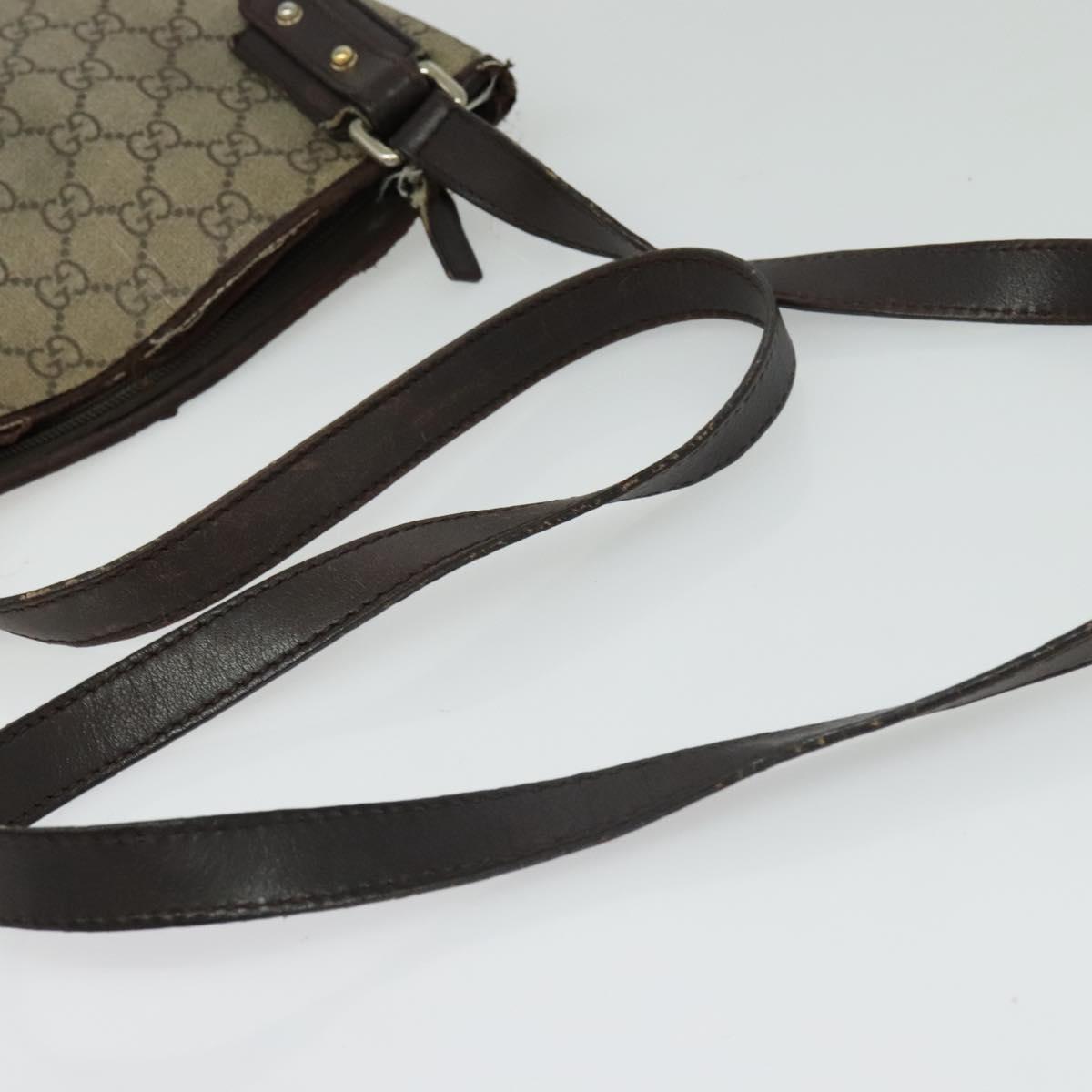 GUCCI GG Supreme Shoulder Bag PVC Outlet Beige Silver 257246 Auth bs28492