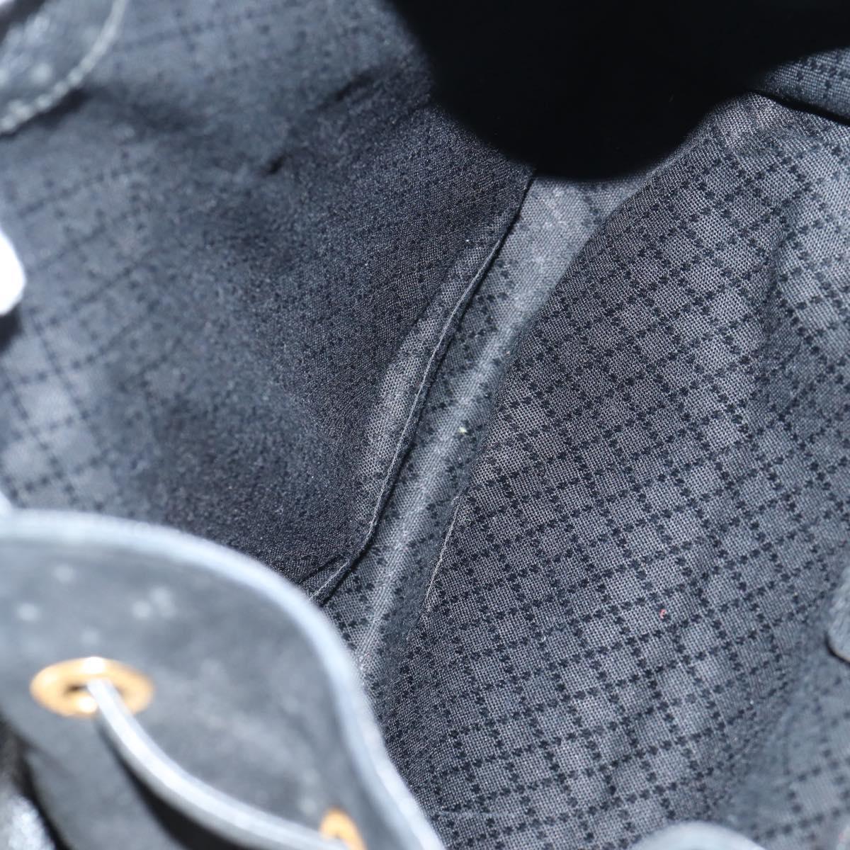 GUCCI Bamboo Backpack Suede Leather Black Gold 003 2058 0016 Auth bs28493