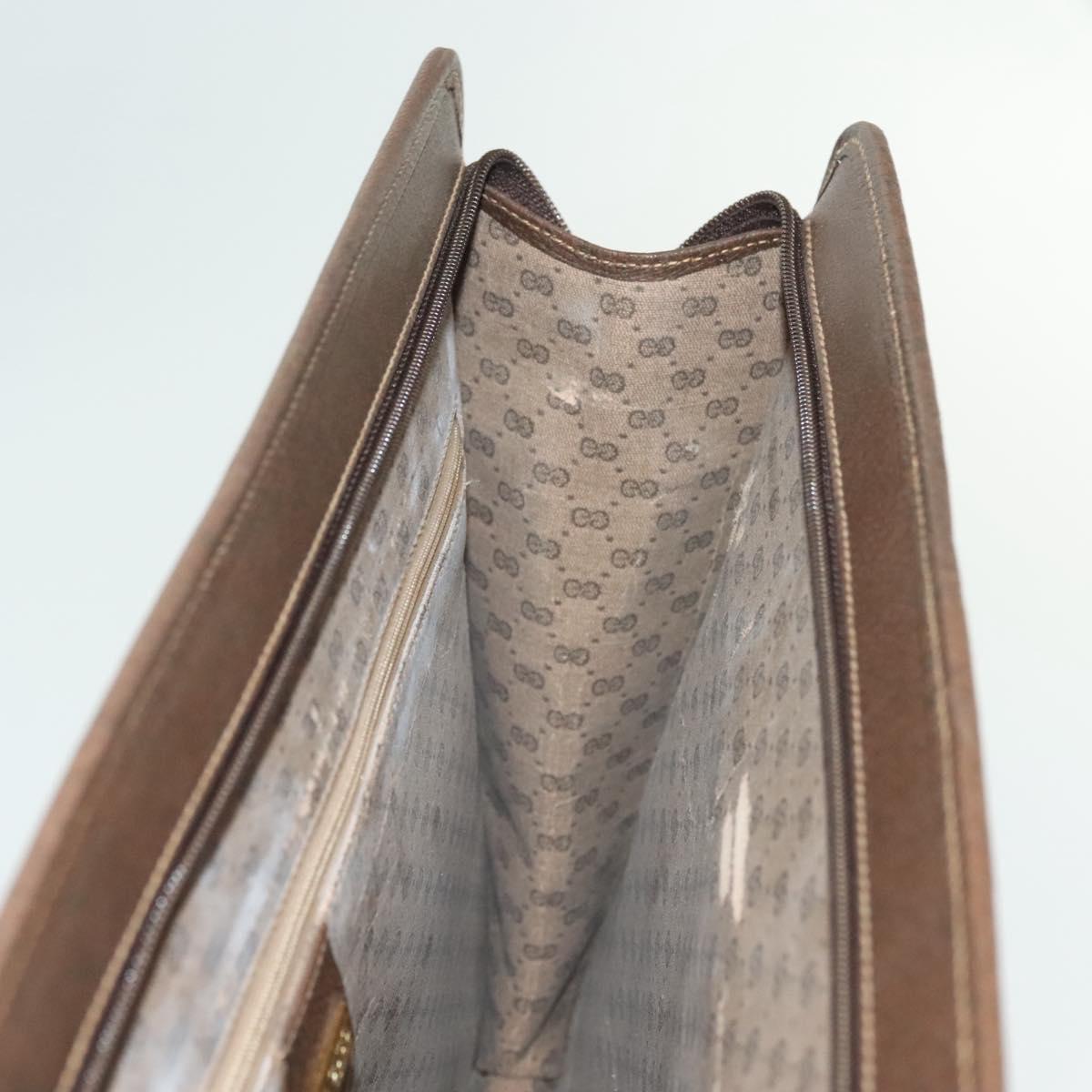 GUCCI Business Bag Leather Beige 015 14 0286 Auth bs28497