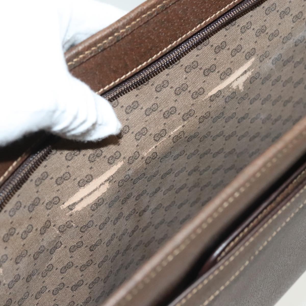 GUCCI Business Bag Leather Beige 015 14 0286 Auth bs28497