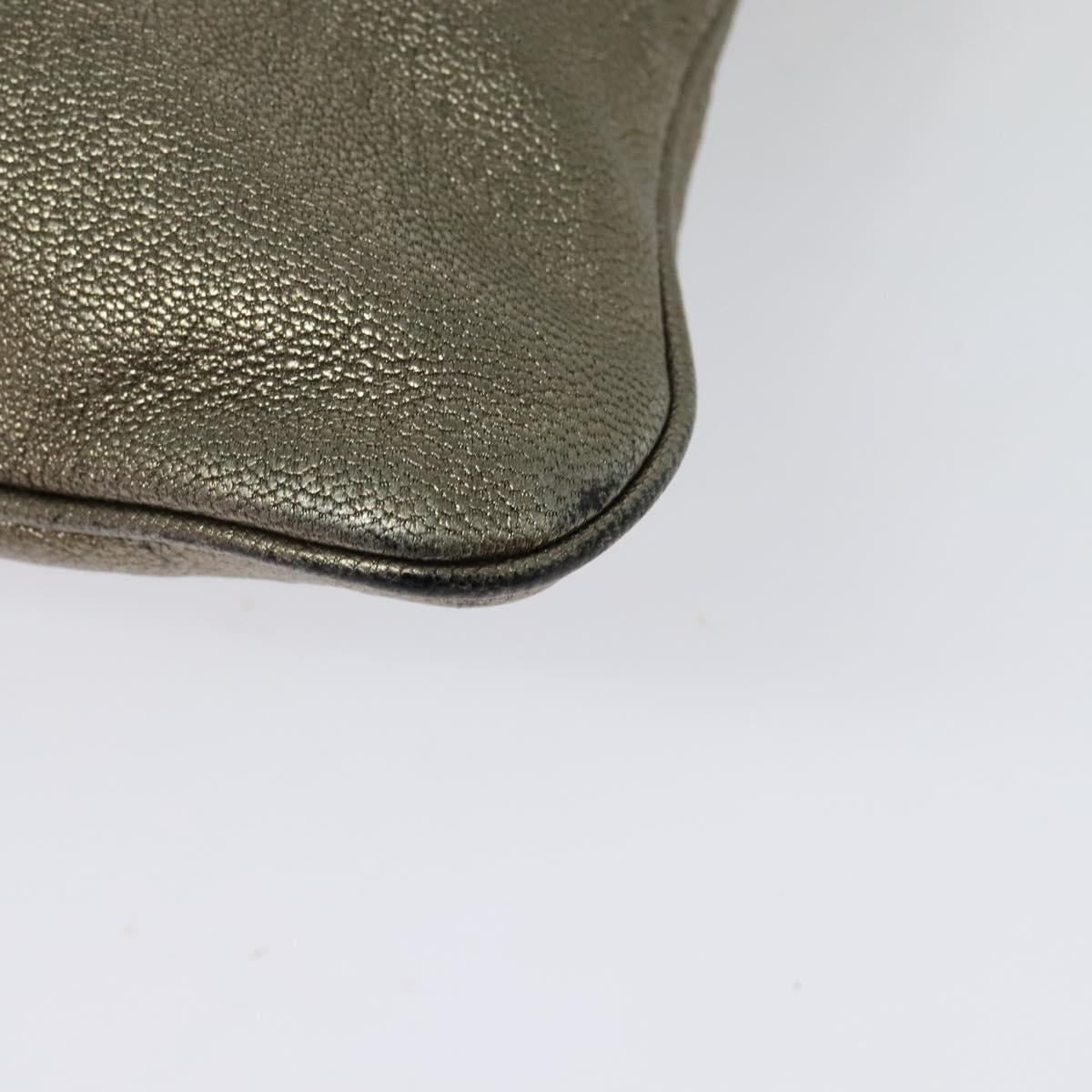 LOEWE Anagram Shoulder Bag Leather Gold Auth bs28517