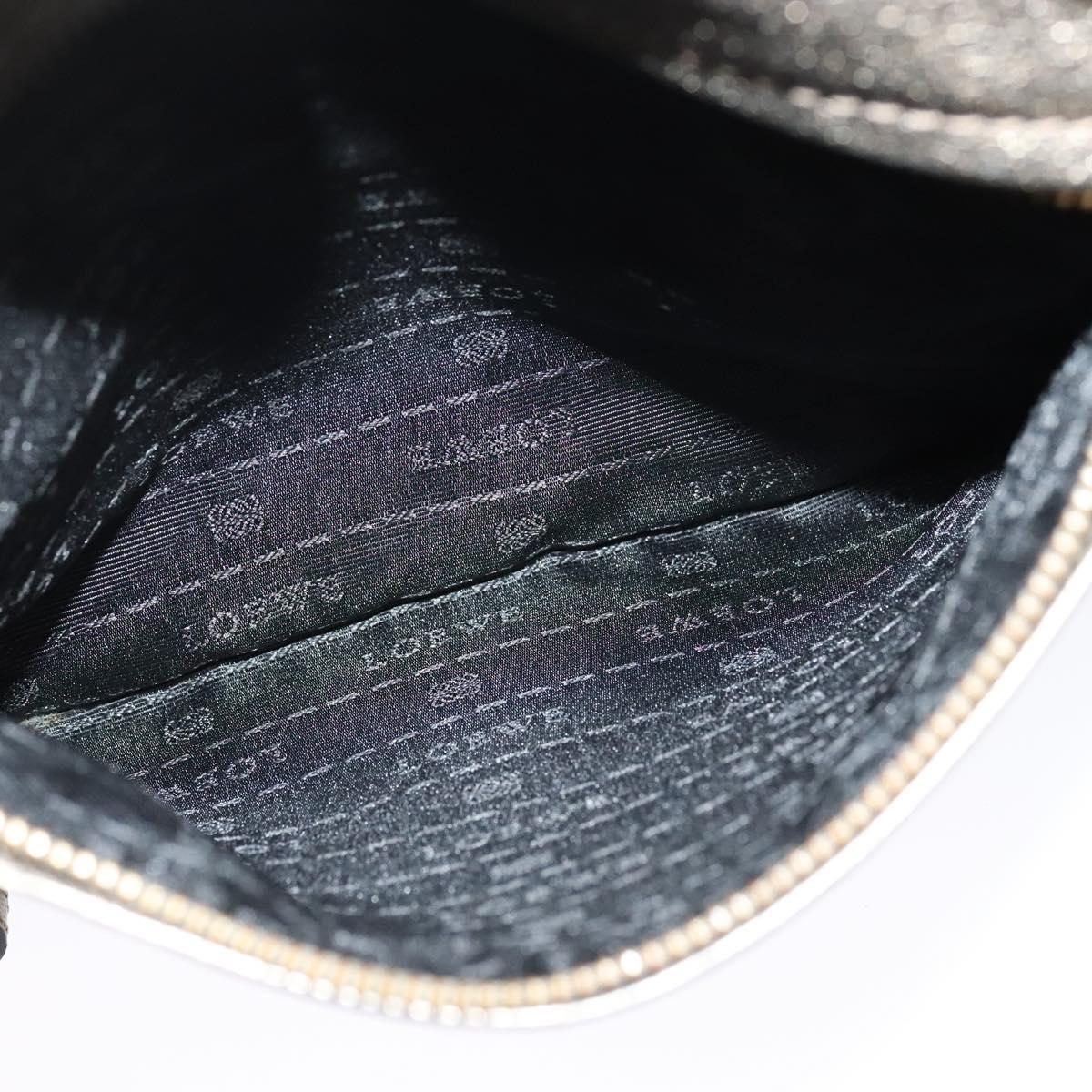 LOEWE Anagram Shoulder Bag Leather Gold Auth bs28517