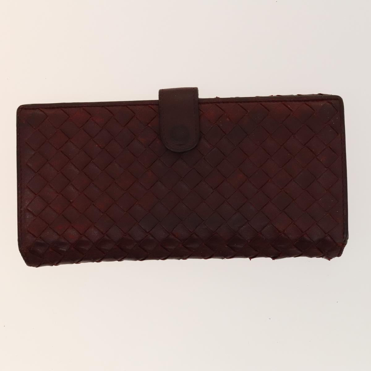 BOTTEGA VENETA INTRECCIATO Wallet Leather 4Set Black Beige Bordeaux Auth bs28530
