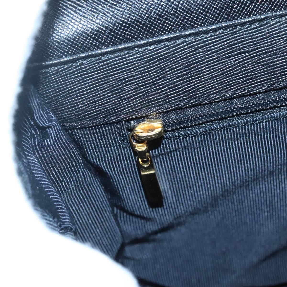 GIVENCHY Hand Bag Leather 2way Black Gold Auth bs28532