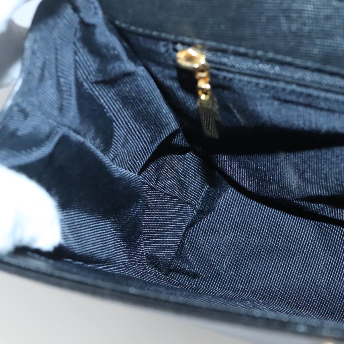 GIVENCHY Hand Bag Leather 2way Black Gold Auth bs28532