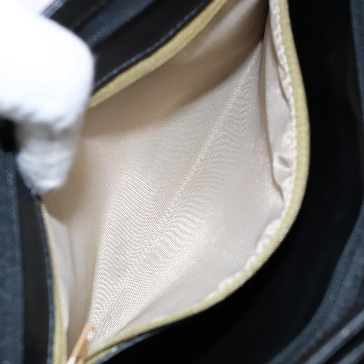 GIVENCHY Shoulder Bag Leather Black Gold Auth bs28533