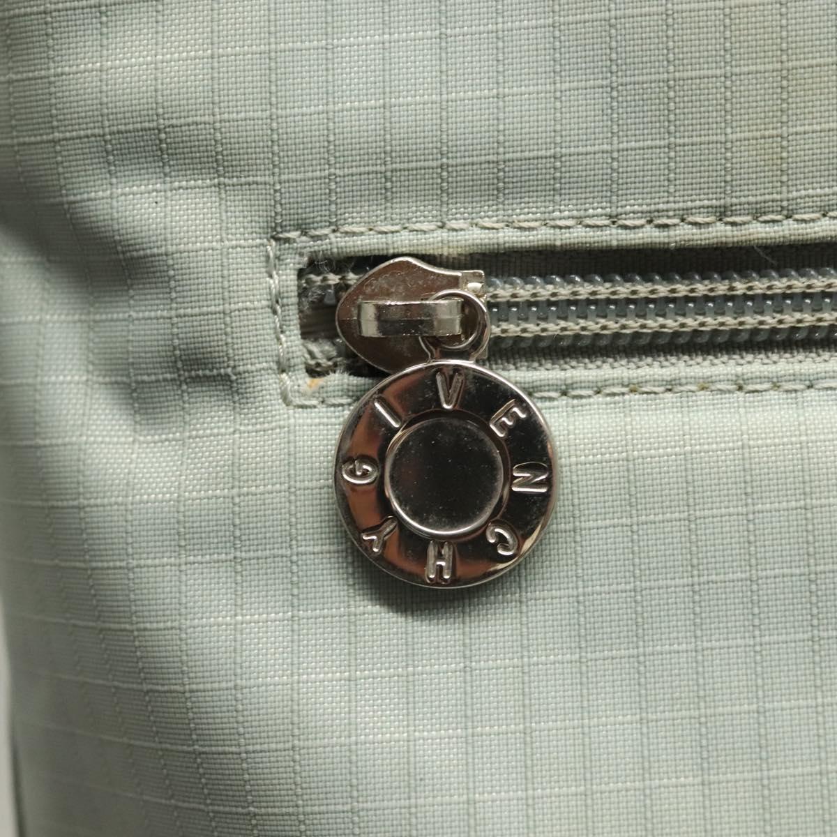 GIVENCHY Hand Bag Nylon Blue Silver Auth bs28535