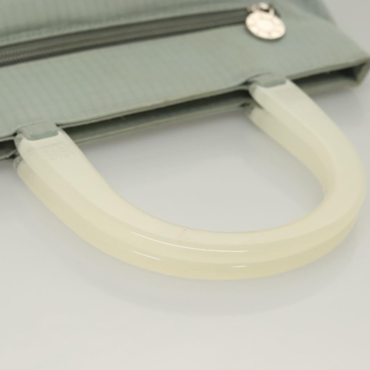 GIVENCHY Hand Bag Nylon Blue Silver Auth bs28535