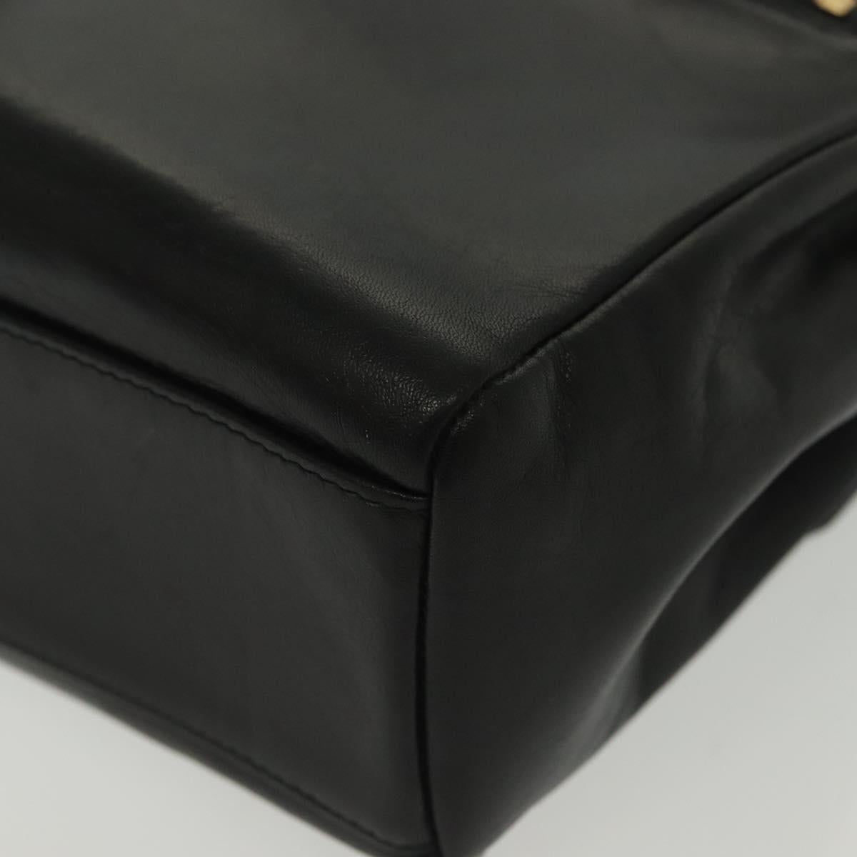 Gianni Versace Shoulder Bag Leather Black Gold Auth bs28537