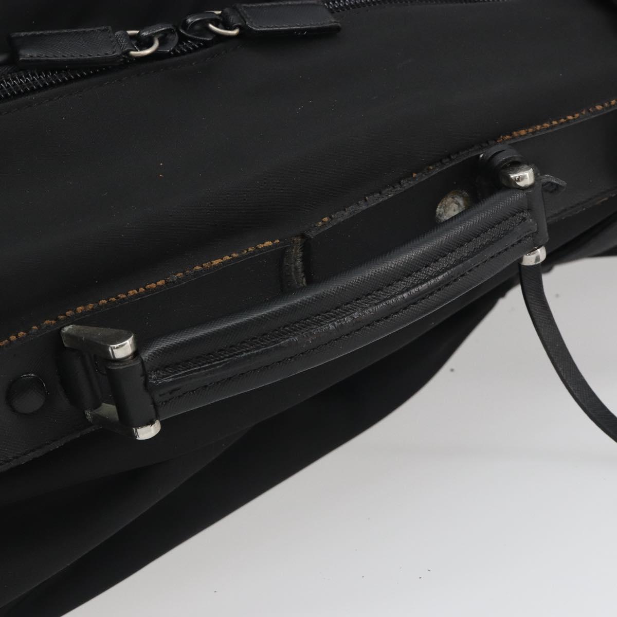 PRADA Suitcase Nylon Black Silver Auth bs28547