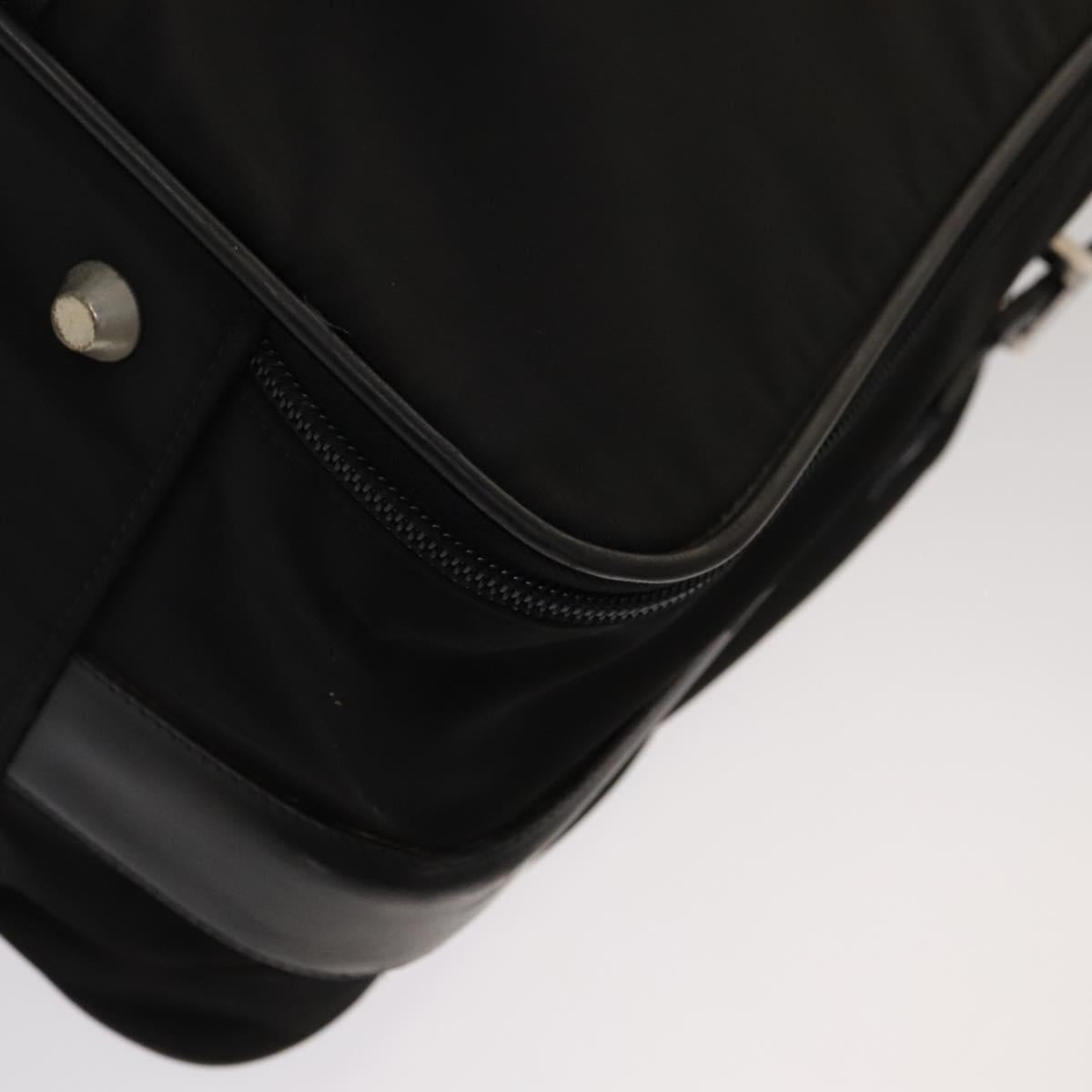 PRADA Suitcase Nylon Black Silver Auth bs28547
