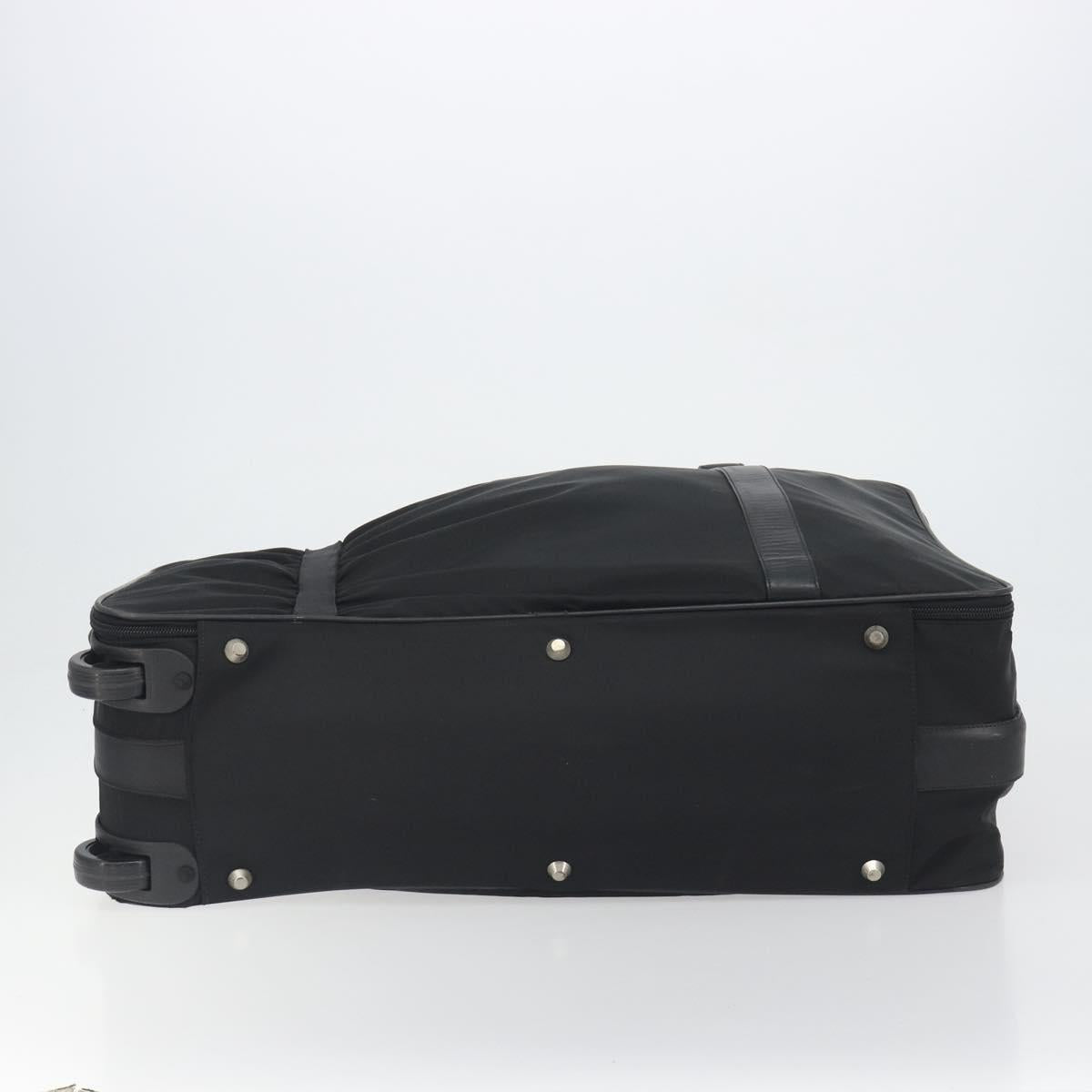 PRADA Suitcase Nylon Black Silver Auth bs28547