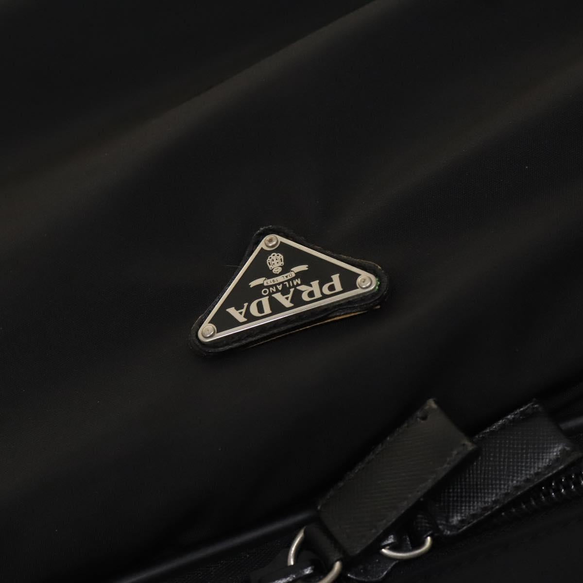 PRADA Suitcase Nylon Black Silver Auth bs28547