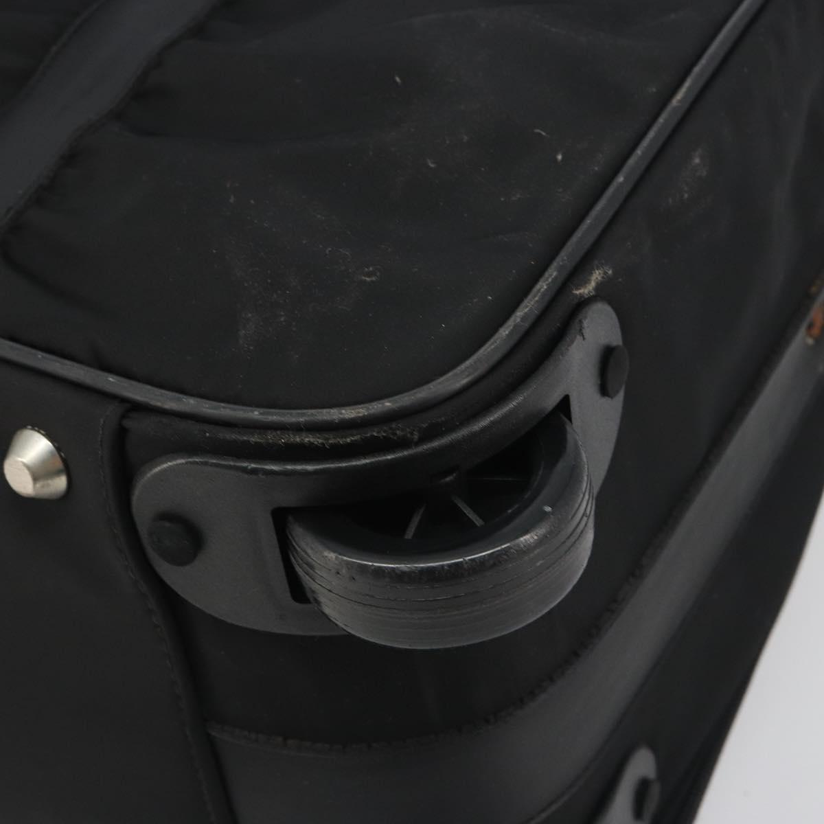 PRADA Suitcase Nylon Black Silver Auth bs28547