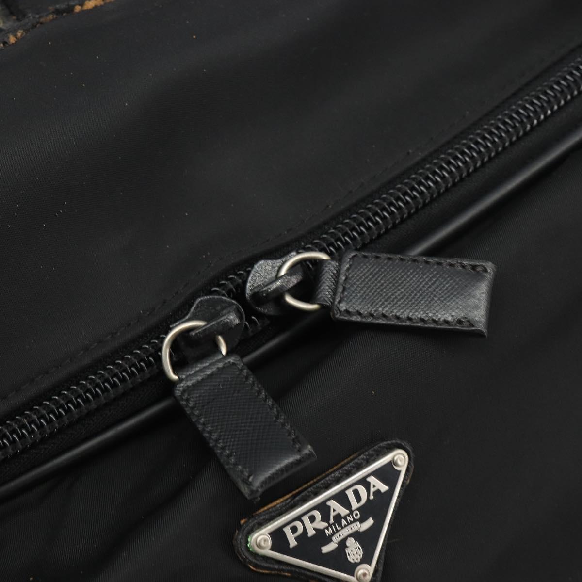 PRADA Suitcase Nylon Black Silver Auth bs28547
